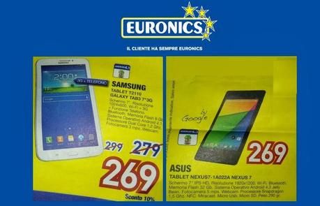 Euronics paragona (allo stesso prezzo) il nuovo Nexus 7 al Galaxy Tab 3: cosa ne pensate?