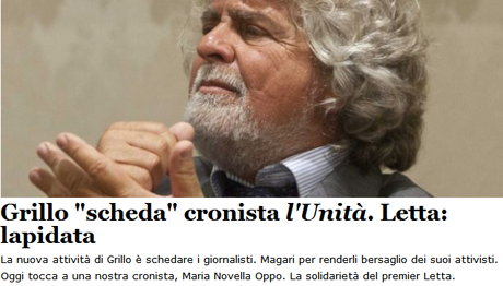 Caro Grillo, a quando i roghi in piazza dei giornalisti e dei giornali che non applaudono alle sue scemenze?