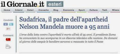 Muore Mandela: piovono gaffe a candela