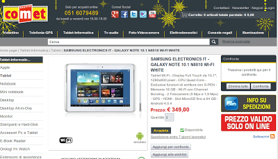 Promozione Samsung Galaxy Note 10.1 N8010 2013 Edition a 349 euro da Comet