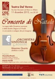 Milano 11 dicembre, Teatro Dal Verme: Concerto di Natale x Opera San Francesco