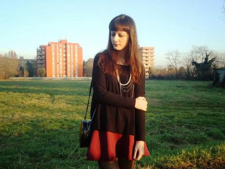 cold day and a burgundy wheel skirt