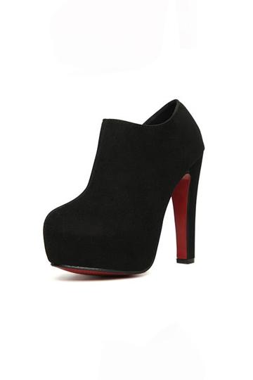 Stylish Round Toe Platform Ankle Boots