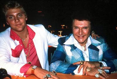 Behind the candelabra