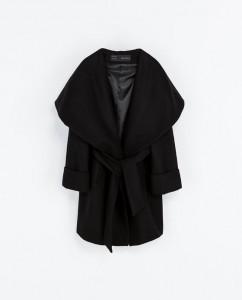 cappotto nero collo ampio