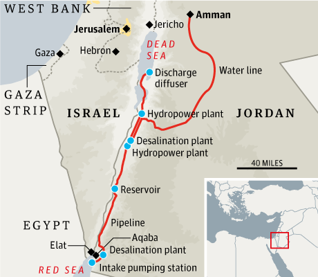 La pipeline che porterà acqua al Mar Morto