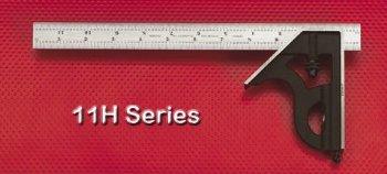 Starrett 11H-4-4R Combination Square with Cast Iron Head and Black Wrinkle Finish