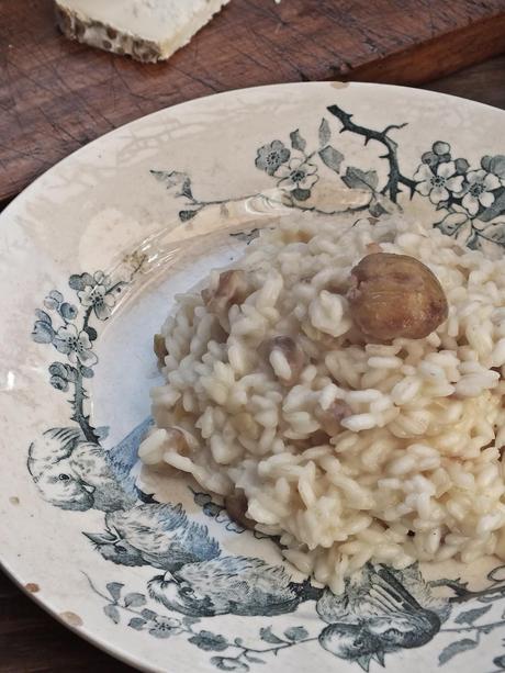 L'ospite inatteso: risotto di lunatico con castagne accompagnato da un Nebbiolo cantine Santa Vittoria 2010