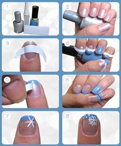 Tutorial unghie per realizzare una manicure con fiocco di neve