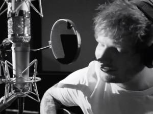 Ed Sheeran in studio