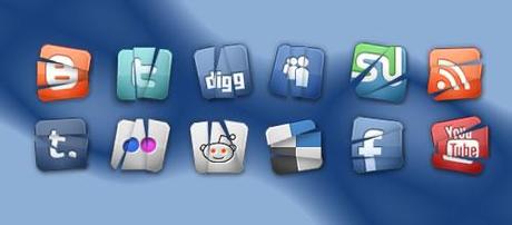 20 icone social network con effetto rottura