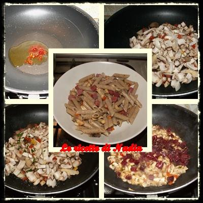 Penne al grano saraceno con funghi e bresaola