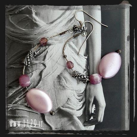 LICORA orecchini cobra rosa pink earrings 1129