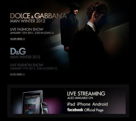 Live Streaming Dolce & Gabbana e D&G; Fashion Shows