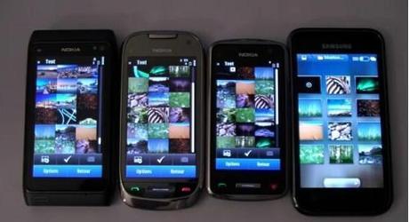 Confronto: Nokia N8, Nokia C7-01, Nokia C6-01, Samsung Galaxy S foto