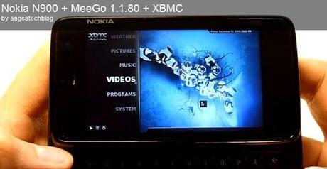 Video: Nokia N900 + MeeGo 1.1.8 + Xbox Media Center