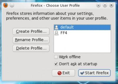 Firefox profile manager