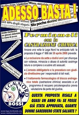 La castrazione chimica, la Lega, Ruby e le pulci