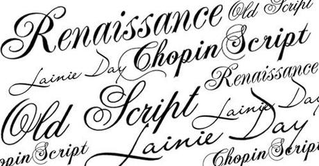 15  font in stile calligrafico