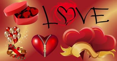 42 clipart in formato PSD con tema San Valentino