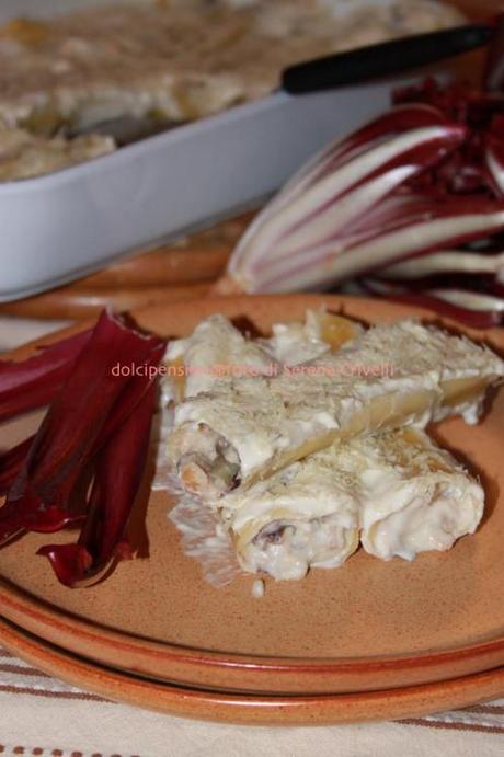 CANNELLONI AL RADICCHIO IN CREMA DI ZOLA di Dolcipensieri