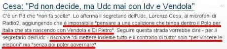 Pd – UdC, è fatta (anzi no)