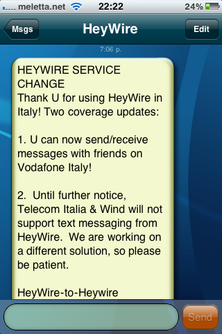 HeyWire blocca l’utilizzo su Tim e Wind