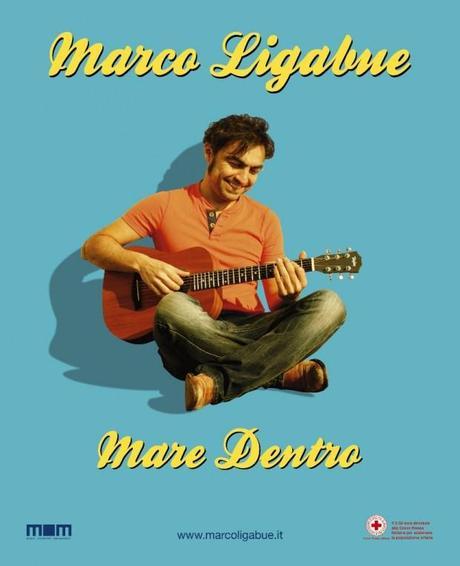 Manifesto per l'album Mare dentro Marco Ligabue: Solari Emozioni Rock