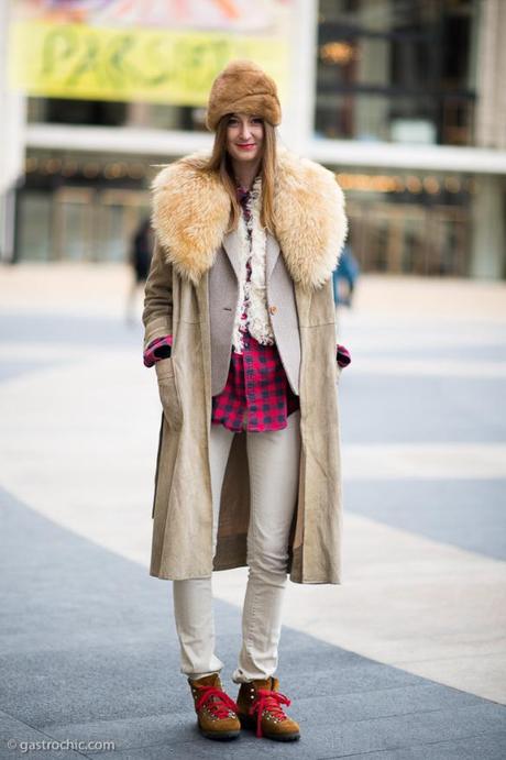 Fur Trim Coat and Plaid Shirt at Timo Weiland 2