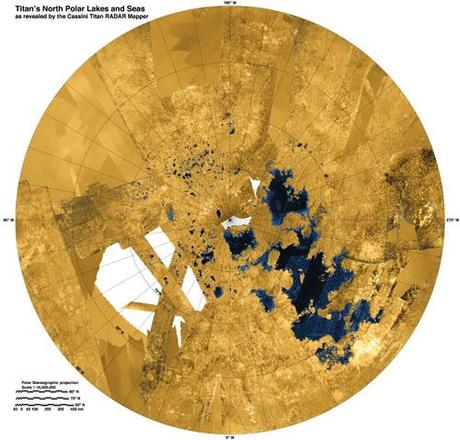 Titano mappa radar del polo nord