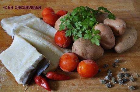 baccalà, patate, pomodori, odfish, potatoes,  tomatoes