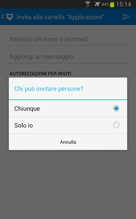 !!! UPDATE!!! Dropbox: introdotta la gestione completa per la condivisione di cartelle. (Smartphone/Tablet)