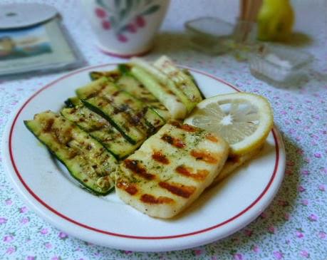 halloumi e zucchine alla piastra