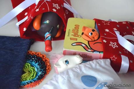 Reusable fabric gift bags from freebie bags