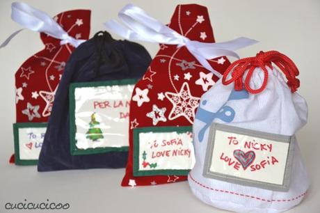 Reusable fabric gift bags from freebie bags