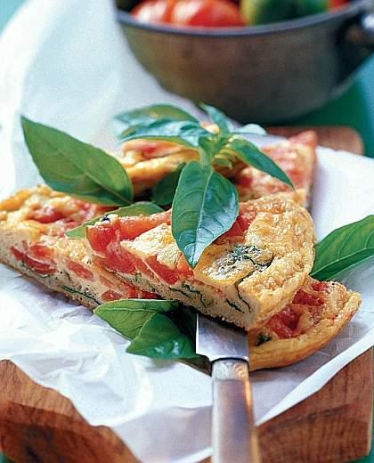 Ricetta della Frittata con pomodorini e basilico