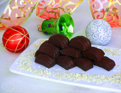 Cioccolatini al liquore con crusca d'avena - Ricetta natalizia