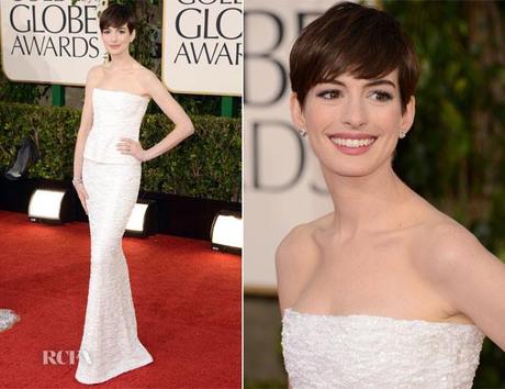 Anne Hathaway in Chanel Couture 2013 Golden Globe Awards