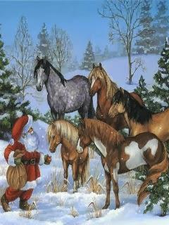 Wallpaper: Christmas horses