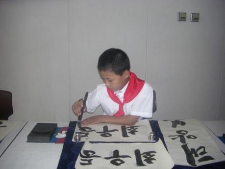 Lezione di calligrafia, Palazzo dei Bambini, Pyongyang