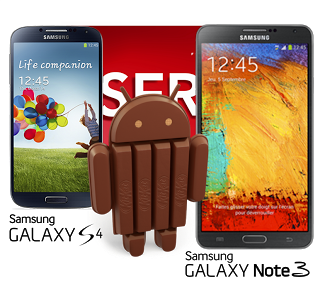 Samsung Galaxy Note 3 e Samsung Galaxy S4 saranno aggiornati ad Android 4.4 Kitkat entro gennaio...parola di SFR!