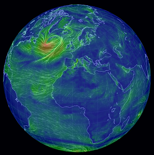 Una mappa mondiale e in tempo reale dei venti
