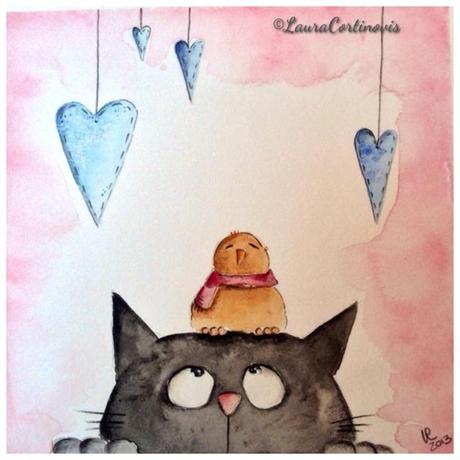 Illustrazione...amore felino!