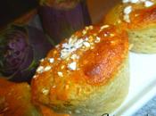 Muffin carciofi, pane, Parmigiano riso soffiato