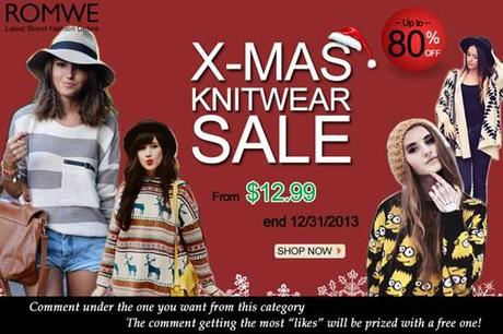 Xmas knitwear sale Romwe! Up to 80% off!