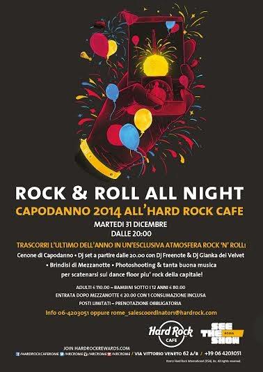 Hard Rock Cafe Roma New Year's eve party 2014: Rock a Capodanno, rock tutto l'anno