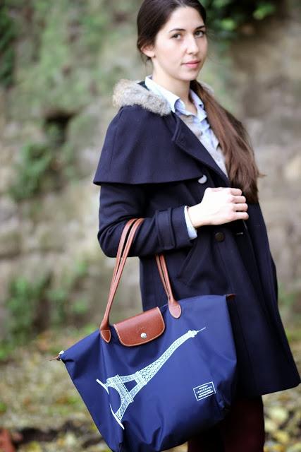 Blue cape coat