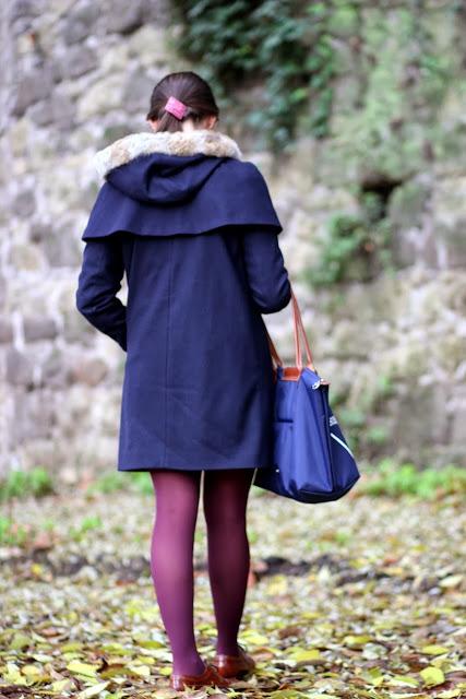 Blue cape coat