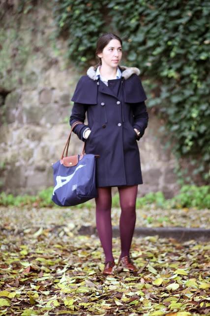 Blue cape coat