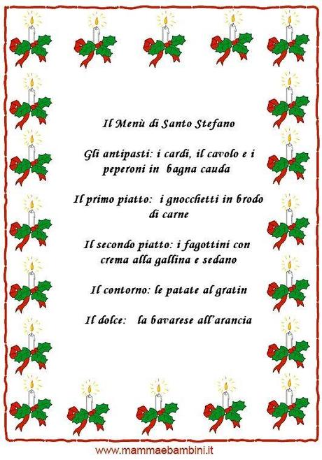 il menù di Santo Stefano